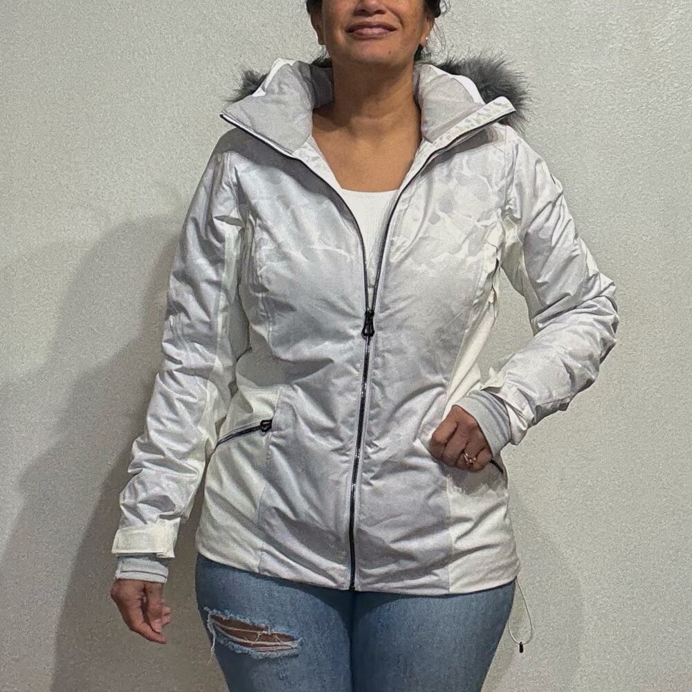 Helly Hansen White Ski Puffer Hooded Jacket Sz L